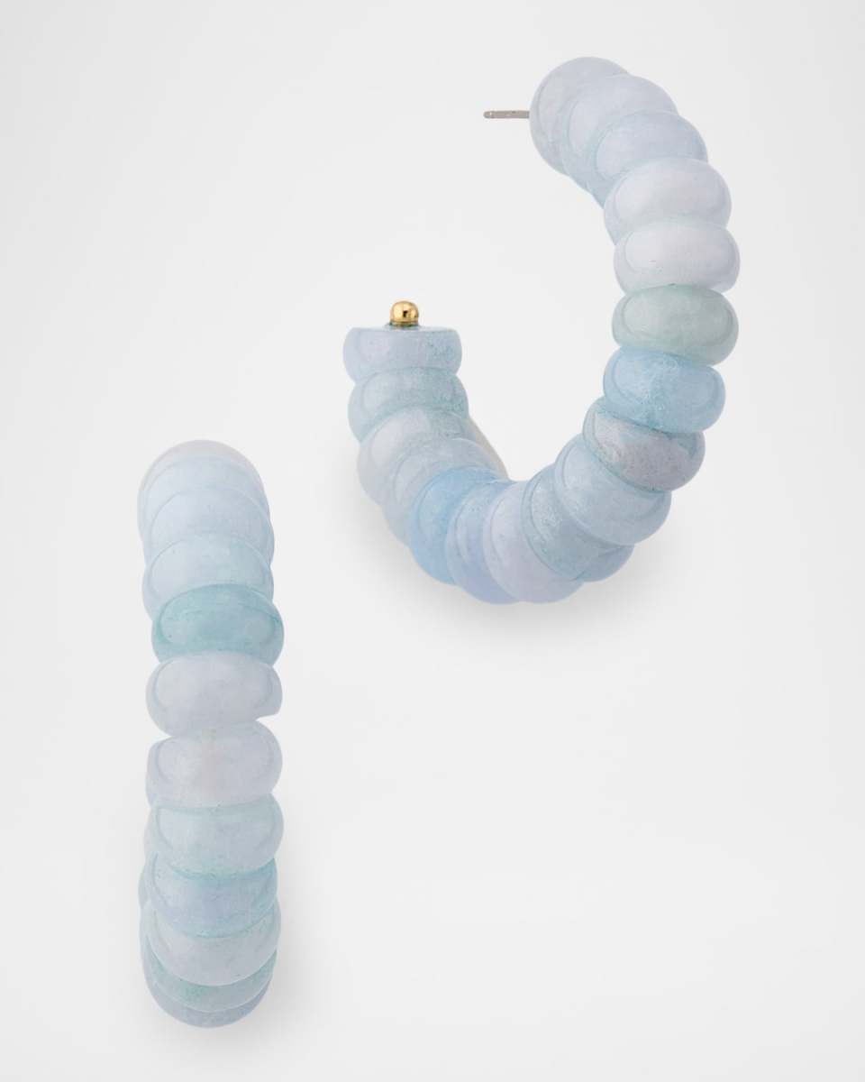 Blue Aventurine Hoop Earrings